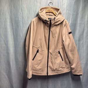 DKYN Tan Hooded Jacket with Black Accents size XXL